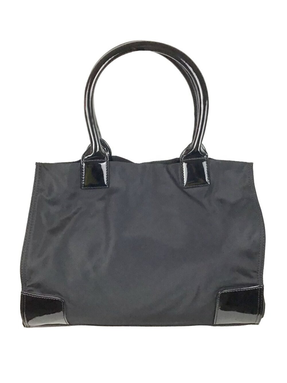 Tory Burch MINI ELLA Nylon/Patent Logo Tote Bag Black - Picture 5 of 15